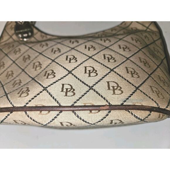Dooney & Bourke Signature Diamond Jacquard Small Handbag Brown 11x8x5 - Picture 12 of 16